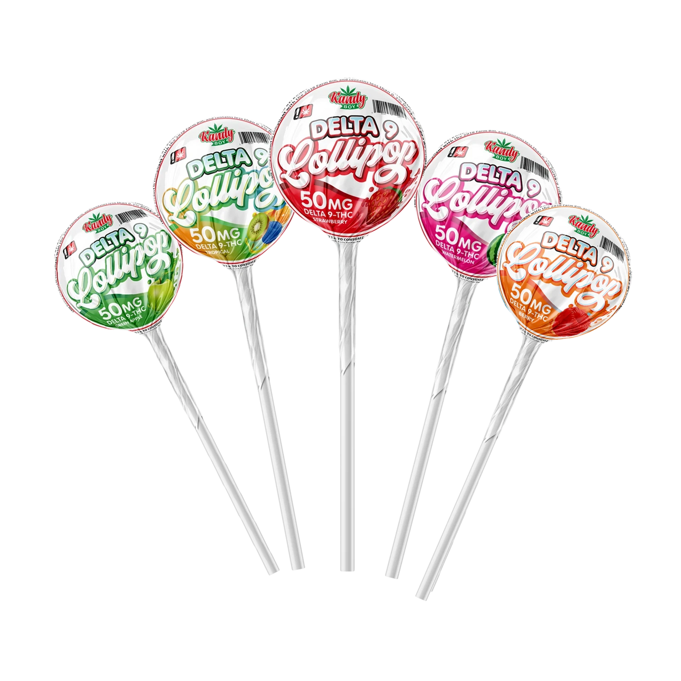 Delta 9 THC Lollipops | 5-Pack Bundle | Mixed Flavors | 250mg Delta 9 THC