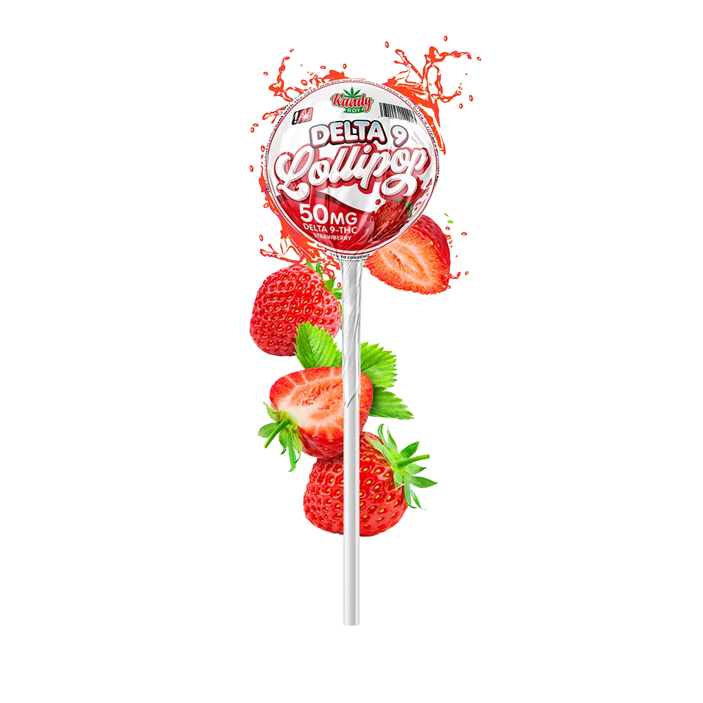 Delta 9 THC Lollipops | 50mg | Strawberry