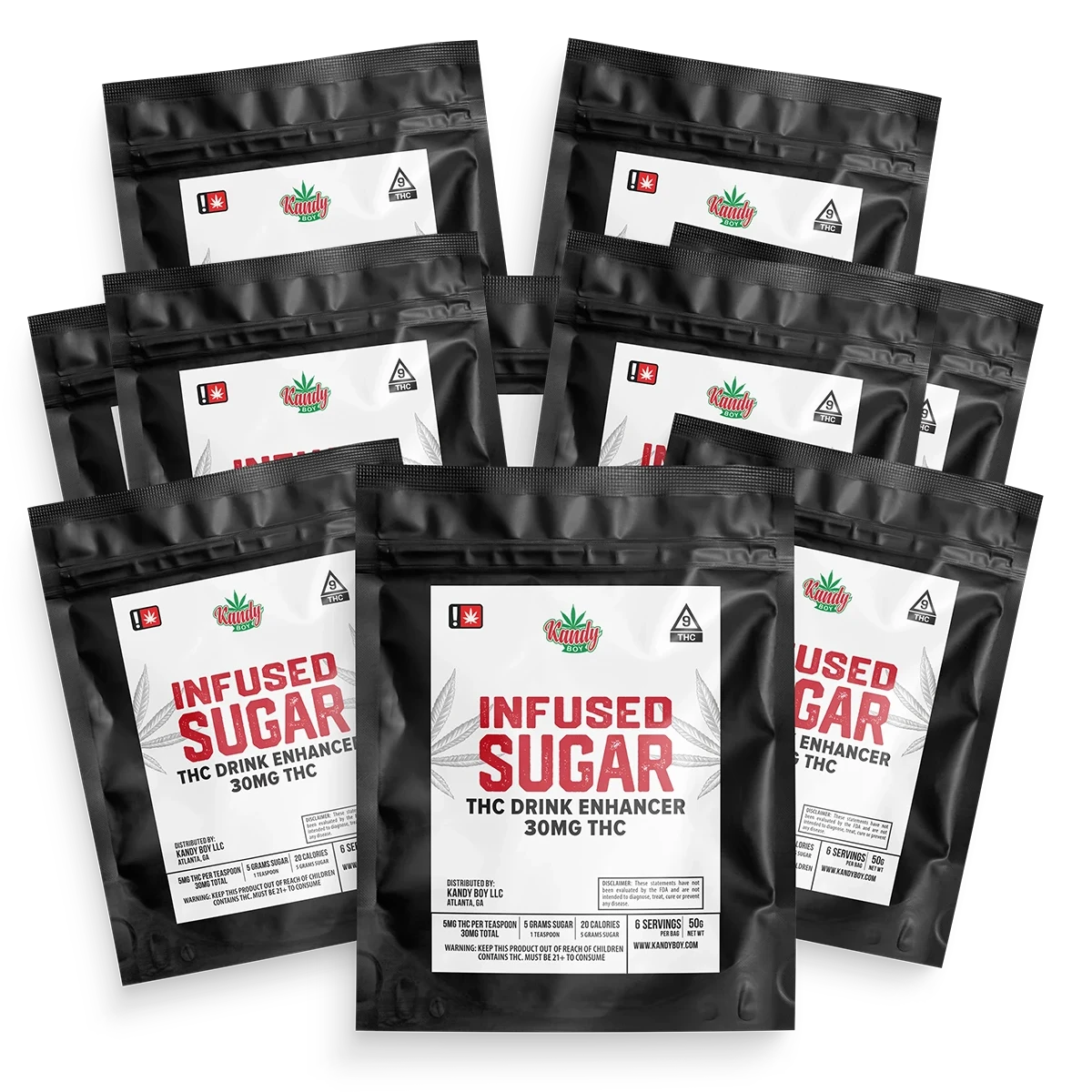 THC Infused Sugar 10-Pack Travel Bundle (300mg)