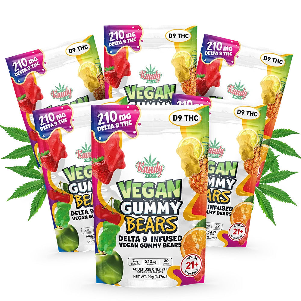 Delta 9 THC Vegan Gummy Bears  | 6-Pack Bundle | 1.260mg