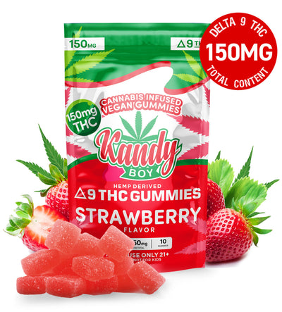 Vegan THC Gummies Strawberry Delta 9  | 10-Count | 150mg