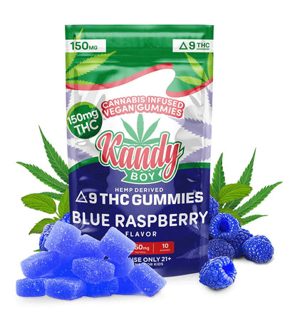 Vegan THC Gummies Blue Raspberry Delta 9 | 10 Count | 150mg